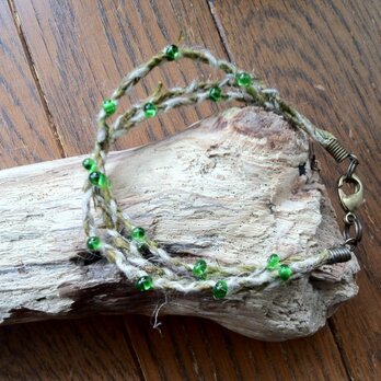 Green drop glass braceletの画像