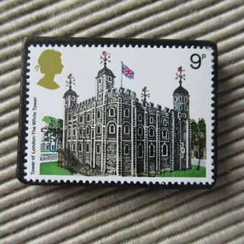 イギリス　城 切手ブローチ3411の画像