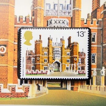 イギリス　城 切手ブローチ（ポストカード付）3412の画像