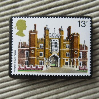 イギリス　城 切手ブローチ3412の画像