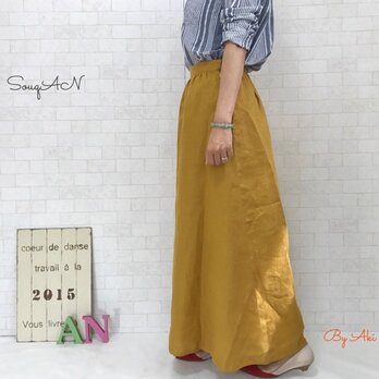 麻 deリネン＊フワッとAラインスカート受注生産選べるカラー S.M.Lサイズ変更可の画像