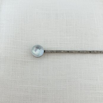 白蝶貝と水晶のヘアピン