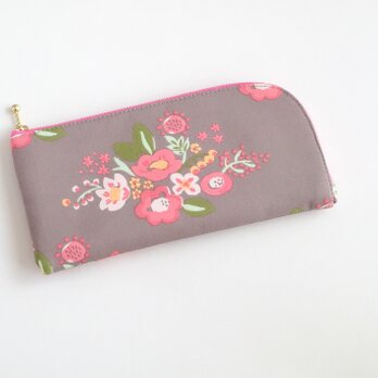 L字ファスナー長財布    ピンクの花束  ＊242＊の画像