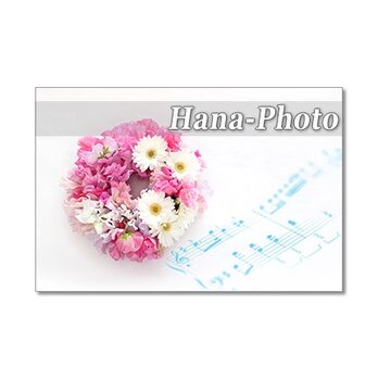 1289) 楽譜と花　リースなど     ポストカード５枚セットの画像