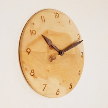 木製 掛け時計 丸 シナ材2の画像