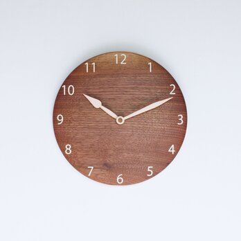 木製 掛け時計 丸型 ウォールナット材24の画像