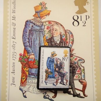 イギリス1975年　切手ブローチ(ポストカード付）3439の画像