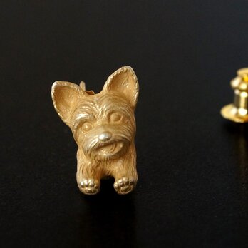 ヨークシャテリアの犬ピンブローチ 真鍮の画像
