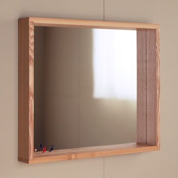木製 はこ鏡　タモ材1　ミラー　ボックス型の画像