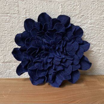 革花のブローチピン 3Lサイズ  紺の画像