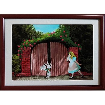 額付き絵「アリスとウサギ」の画像