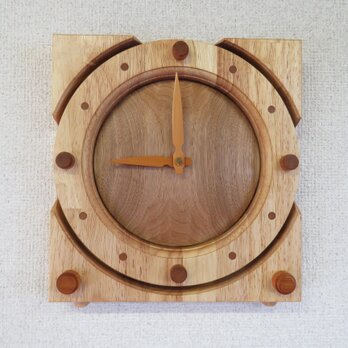 kakeoki clock クルミ＆Rubber treeのコンビネーションの画像