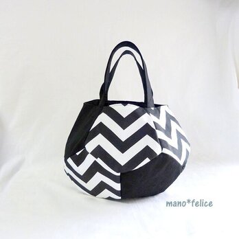 【再】パッチワークトート(L)◆Chevron bkの画像