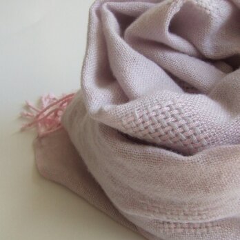 手織りカシミアストール・・灰桜の画像