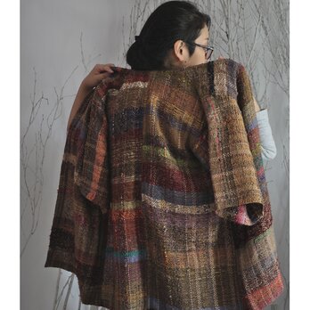 手織り　ジャケットコート　コーディガンの画像