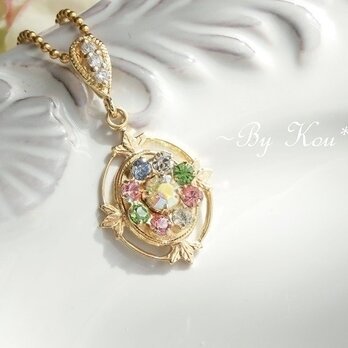 ♥＊*pastel wreath*＊♥V.swarovski ネックレス。の画像