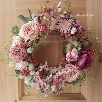 atelier blugra八ヶ岳〜春色小花のWreathラナンキュラスの画像