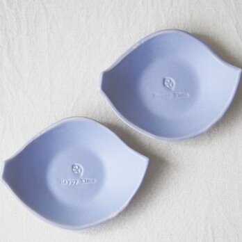 マカロンラベンダー・葉っぱの小皿