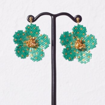 Bijoux Flower Earring ( deep green )の画像