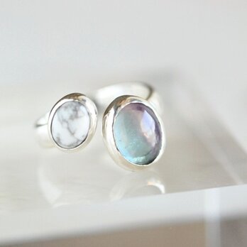 フローライト ダブルストーンリング 【受注製作】