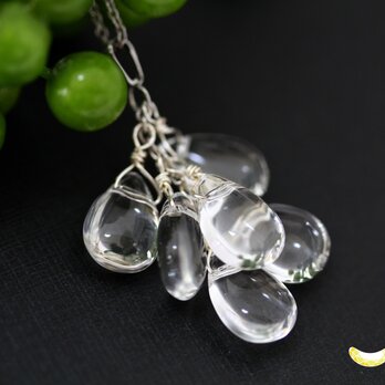 4月誕生石 水晶(クリスタル) ペアシェイプ プレーン silver925ネックレスの画像
