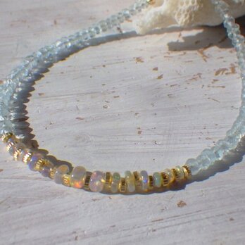 Opal&Aquamarin Bracelet k14gfの画像