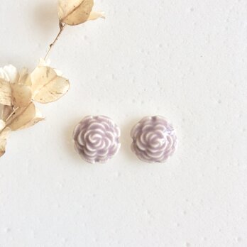Rose/L size 紫 : 陶器 : ピアス/イヤリングの画像