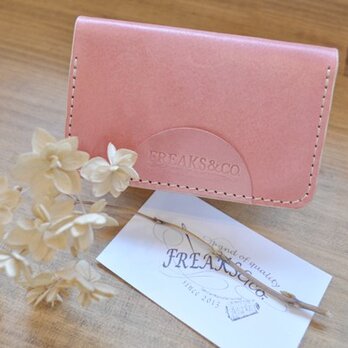 桜色本革名刺入れ(手染め)　受注生産品