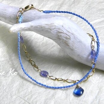 （K様オーダー品）和紙ブレスレット「涼花」カイヤナイト