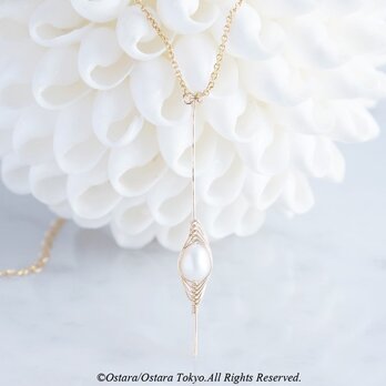 【Tsubomi】14KGF Necklace-White Pearl-の画像