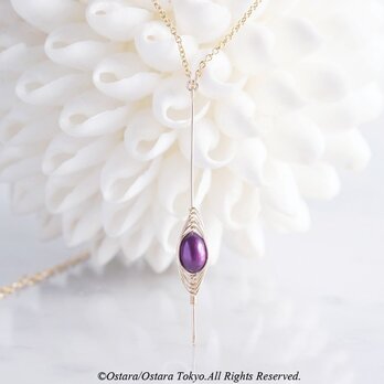 【Tsubomi】14KGF Necklace-Purple Pearl-の画像