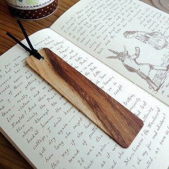【新作・限定1枚】白茶のツートン♪ネムノキの木製しおりVer2の画像