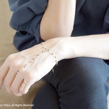 【Monica】14KGF Ring Bracelet,Tiny Swarovskiの画像