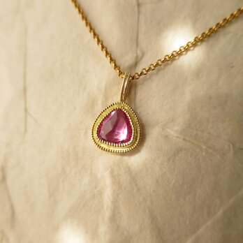 【Ｍ】様　オーダー品　K18　Pink Sapphire　Pendant　Necklaceの画像