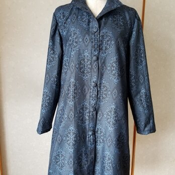 村山大島紬コートワンピ