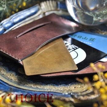 イタリアンレザー・革新のプエブロ・名刺入れ（ショコラ）