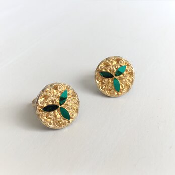 coco-clover earrings (green/S)の画像
