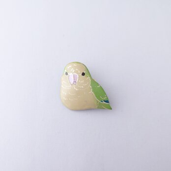 オキナインコ 漆ブローチ