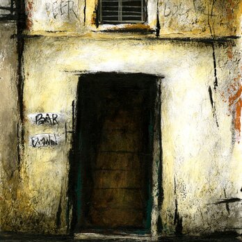 風景画 パリ 油絵「裏通りのBAR・Ⅱ～BROWN～」の画像