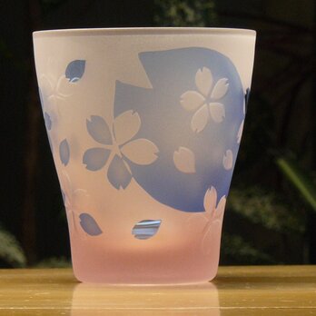 桜フリーグラス（C）ブルー×ピンク（1個）の画像