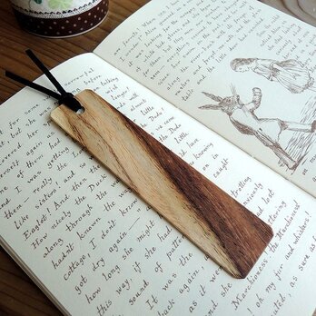 【限定1枚】白茶のツートン♪ネムノキの木製しおりVer3の画像