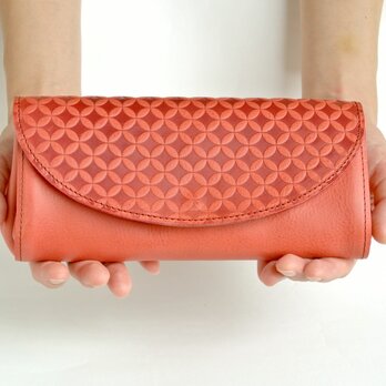 コロンとした長財布　イタリアンレザー/コーラルピンク