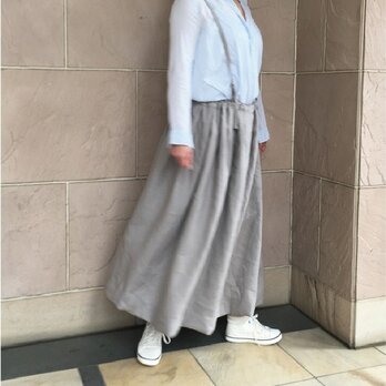 リネン タックギャザースカート 受注製作の画像