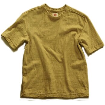 Tシャツ メンズ 半袖 オーガニックコットン 草木染め 吊天竺 柘榴 イエローの画像