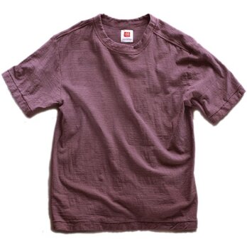 Tシャツ レディース 半袖 オーガニックコットン 草木染め 吊天竺 五倍子 茜 赤紫の画像