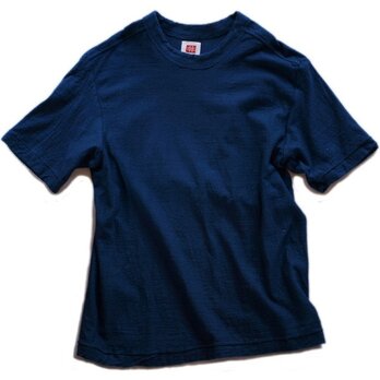 Tシャツ メンズ 半袖 オーガニックコットン 藍染め 吊天竺 インディゴの画像