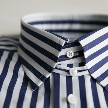 【size S（首廻37）】トーマスメイソン タブカラー ロンドンストライプシャツ