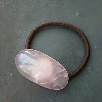 天然石の髪飾り「桜色のローズクォーツ」