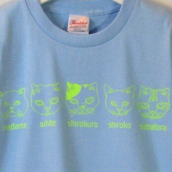 【130】猫ファイブ　Tシャツ　キッズの画像