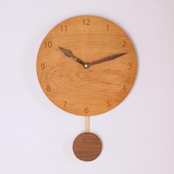 木製 振り子時計　桜材3の画像